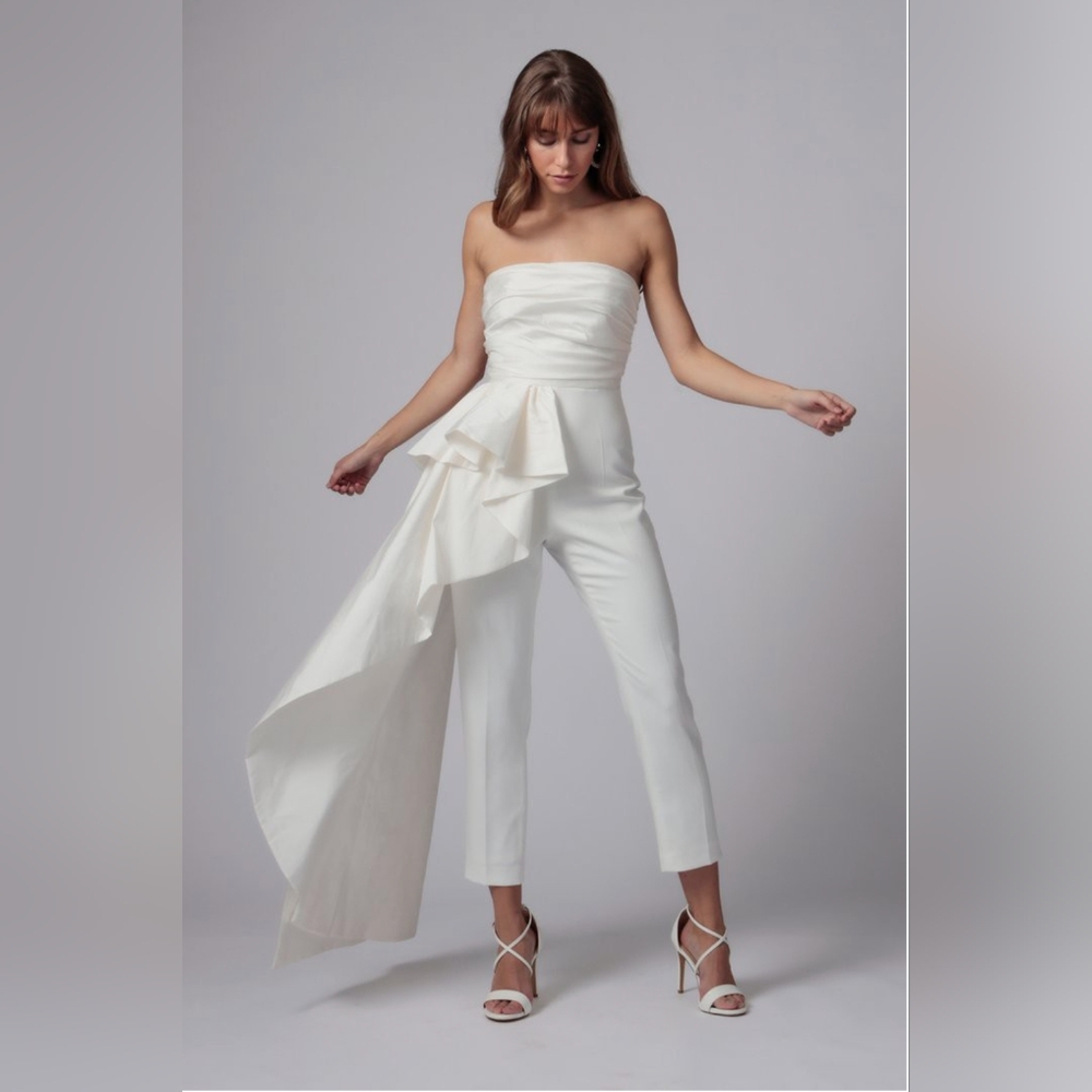 Jay Godfrey Sky Jumpsuit in White, Size 2